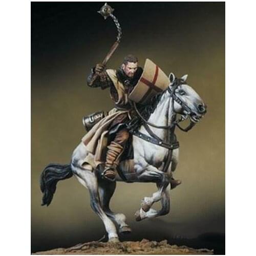 Resin Figure 1/24 ancient warrior with horse Model Unassambled Unpainted Figure Building Kit