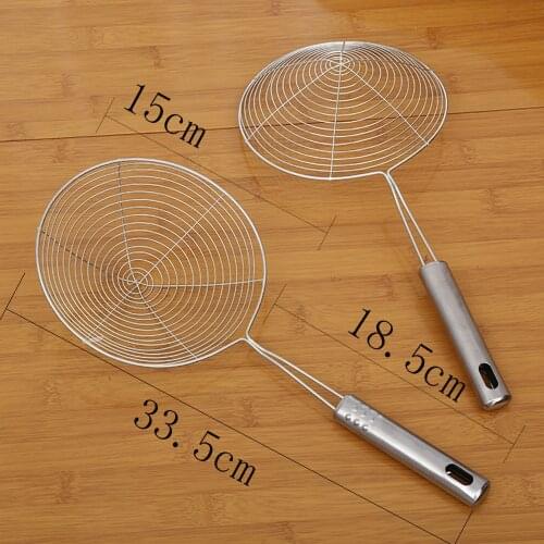 Skimmer Stainless Steel Filter Oil Pot Food Filter Cookware Colander Fried Filter Kitchen Strainer Baking Cooking Tools JU0030