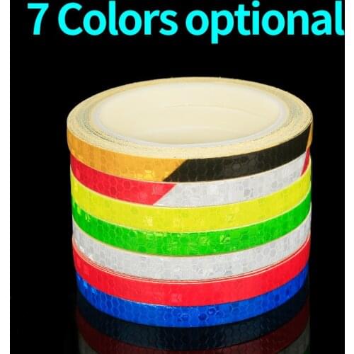 Bicycle Reflective Stickers 1CM*800CM MTB Bike Motorcycle Fluorescent Decal Tape Safety Warning Cycling Accessories