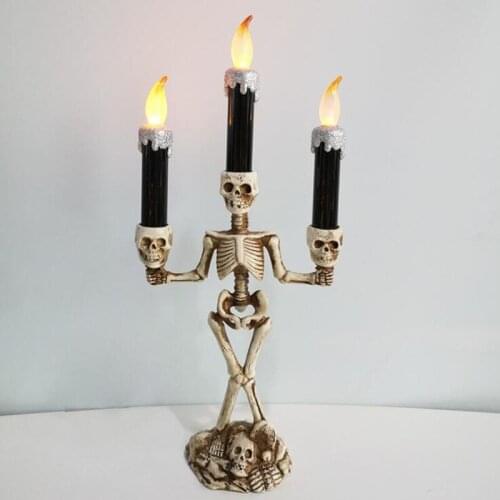 Halloween Haunted House Bar Chamber Decoration Set Props Ghost Hand Skull Wax Electronic Luminous Candlestick