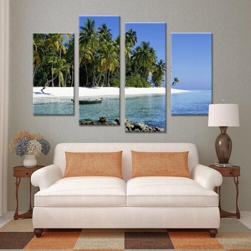 No frame 4 Panels The beauty of the island Wall painting print on canvas for home decor wall pictures art