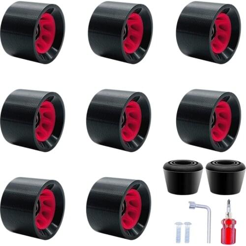 Roller Skate Wheels With Bearings And Toe Stoppers 95A Wheel For Indoor Outdoor Roller Skates And Skateboard Parts