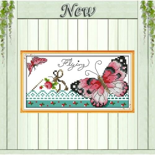 Beautiful butterfly lovely painting counted printed on canvas DMC 14CT 11CT chinese Cross Stitch Needlework Sets Embroidery kits