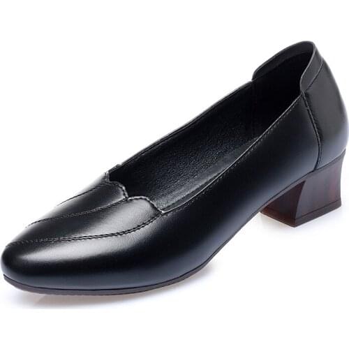 Best Selling 2020 New Top Soft Cowhide Pointed Shoes Women High Heel Shoes Spring Fashion Shoes Elegant Comfort Spring Mom Shoes