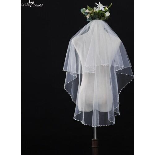 LZP334 Real Picture Yiaibridal Bridal Accessories Wedding Veil 1.5 Meters Bead Edge Bridal Veil Ivory Blusher Veil