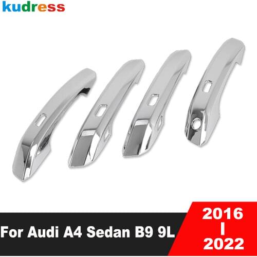 For Audi A4 Sedan B9 9L 2016 2017 ABS Chrome Car Door Handle Cover Trim Frame Sticker Styling Exterior Decoration