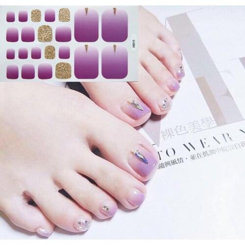 22Tips/Lot Toenail Sticker Full Cover Waterproof Non-toxic Sticker Foot Toenail Tablets DIY Nail Art Tool Accessories Manicure