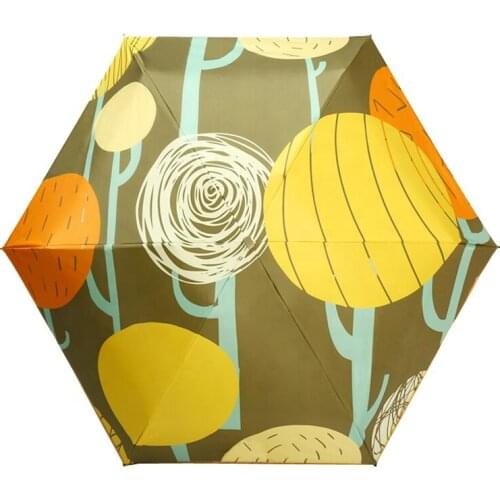 New Style Full Color Printed Colorful 5 Fold Mini Windproof Umbrella With UV Protection Girls Travel Cute Umbrella Parasol