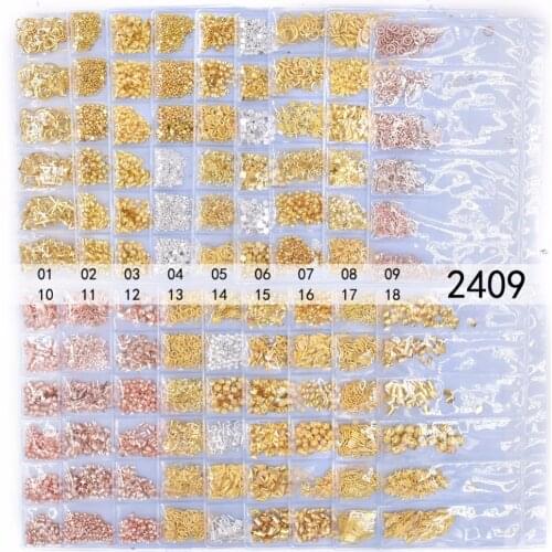 One bag gold/silver/rose gold different metal stud 6 designs per bag metal deco geometric Deco Set