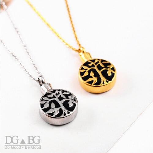 Family Tree of Life Cremation Urn Jewelry Necklace Pendant for Ashes Stainless Steel Keepsake Memorial Ashes Pendant Necklaces