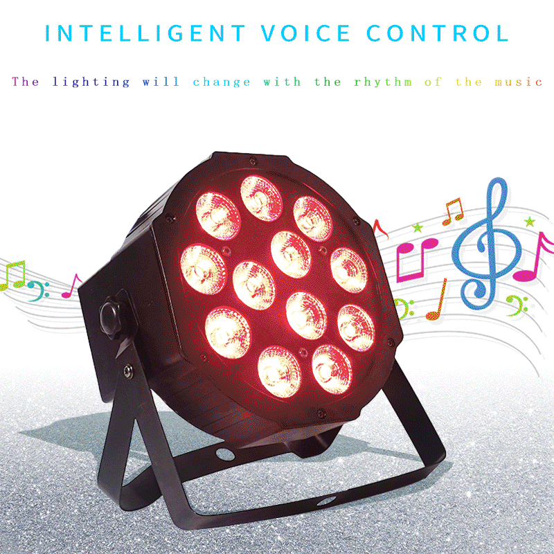 12x12W led Par lights 12pcs 12w led lamp beads RGBW 4in1 flat par led dmx512 disco lights professional stage dj equipment