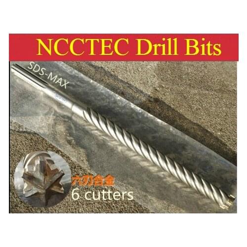 [SDS MAX 6 Cutters] 25*400mm Amazing alloy carbide wall core drill bits| 1''*16'' inch Hammer hole saw 3 crosses 40cr steel YG8C