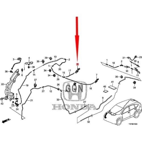 Nozzle front gear 2013-Hon daA CCO RD CRV Nozzle wiper nozzle wiper fan-shaped mist front glass spray nozzle cover nozzle