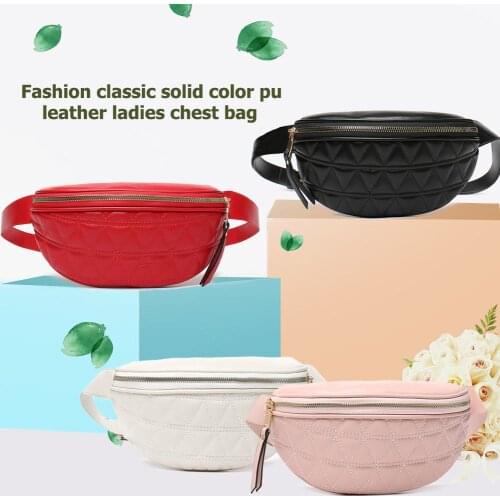 Fashion PU Leather Fanny Chest Bag Luxury Designer Waist Pack Extensibile Women Mobile Phone Crossbody Shoulder Bag Purse