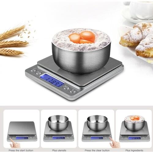0.1-0.5kg Household Kitchen Scale Electronic Coffee Food Scales Diet Scales Measuring Tool Slim LCD Digital Electronic Weighing