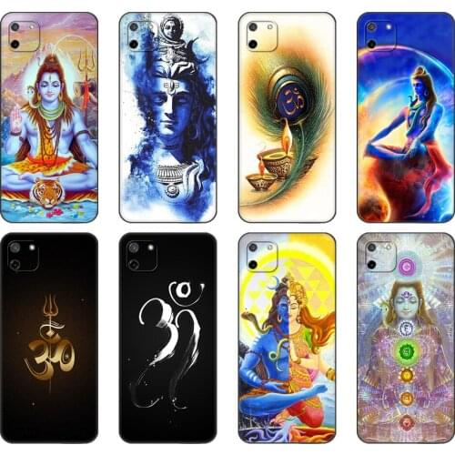 Black tpu Case For OPPO Realme C11 C20 C21 Case Back Cover Bumper Lord Shiva Hindu God Buddha India Mahakal