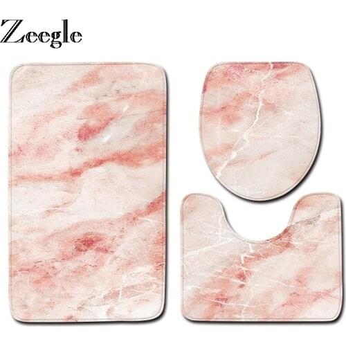 Zeegle Printing Bathroom Carpet Rug Home Decor Bathroom Carpet Rug Memory Foam Toilet Seat Cover Mat Washable Bath Mat Foot Mat