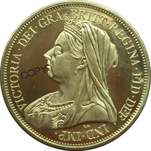 Great Britain Victoria Five 5 Pounds Gold Coin 1893 Brass Metal Copy Coin Commemorative COINS