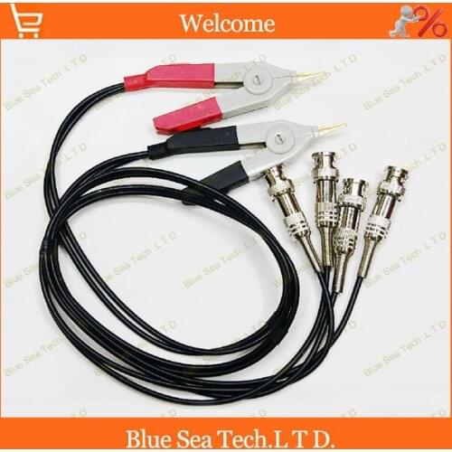 1pcs High precision Insulated BNC Kelvin four line test clip,LCR digital electric bridge test cable Clip Free Shipping