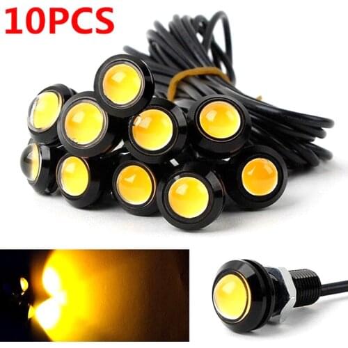 10pcs 18MM Car Signal Lights Eagle Eye DRL Led Daytime Running Lights LED 12V Backup Reversing Parking Signal Automobiles Lamps