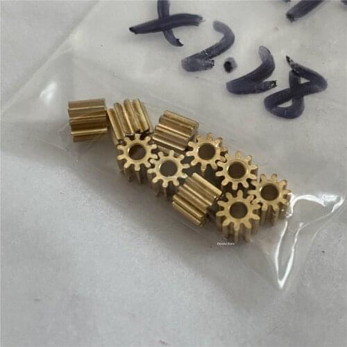 10PCS 0.5M 10T 2.3mm 2.28mm Hole Copper Gear-Thickness 5/6mm