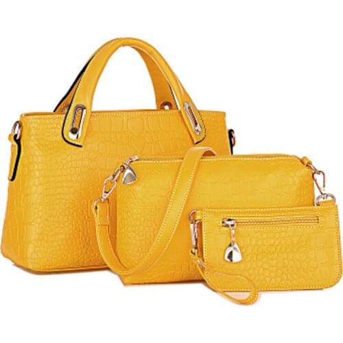 New Fashion Alligator Women Handbags European Design Leather Ladies Shoulder Bags Female Girl Brand Luxury Crossbody Bag 3 Pcs