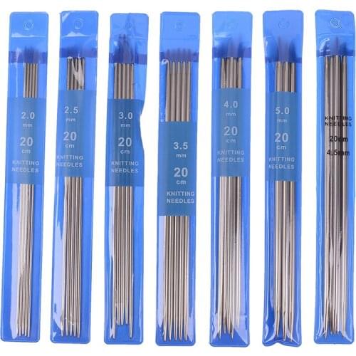 35pcs 20cm Straight Knitting Needles Stainless Steel DIY Crochet Hooks Tool