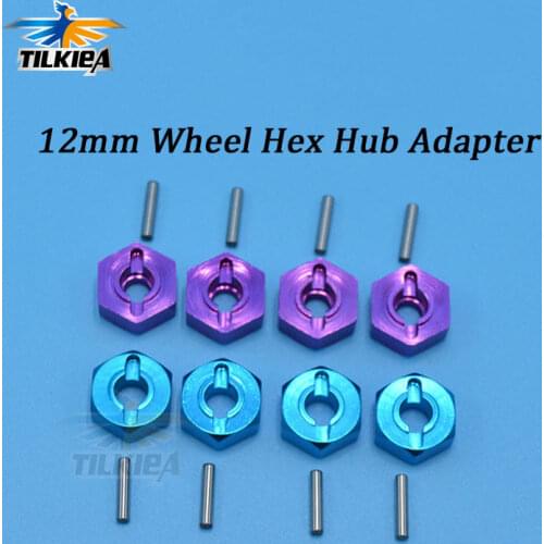 4PCS 12mm Thickness 5mm Aluminum Wheel Hex Hubs with Axle Pins for HSP94111 94123 1/10 RC Climbing Crawler Truck