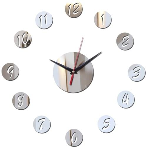 New home decorations big wall clock Acrylic Living Room Quartz Needle circular digital sticker europe design