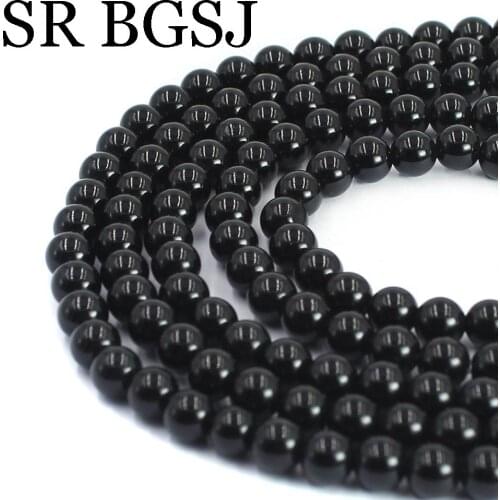 Free Shipping 6mm 5 Strands Natural Stone Round Black Obsidian Wholesale Jewelry DIY Beads 15inch