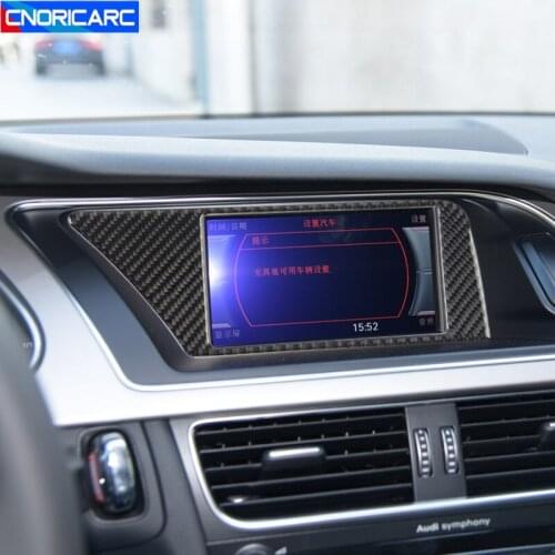 Carbon Fiber Center Console Dashboard Navigation Panel Decorative Trim For Audi A4 B8 2009-2016 Car Styling Interior Accessories