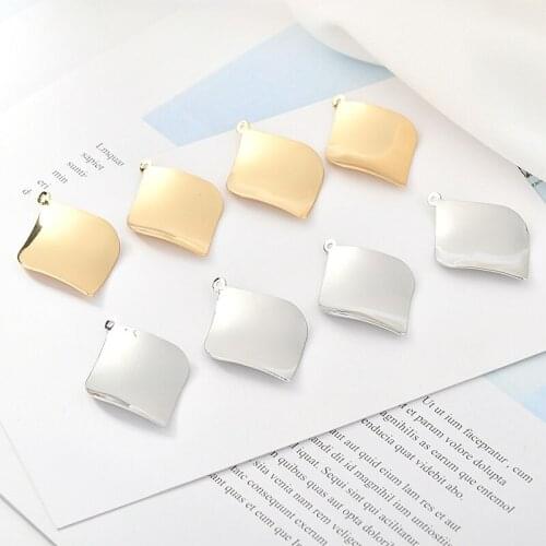 Diy jewelry earrings/necklace pendants accessory 30pcs/lot bending geometric shape copper charms