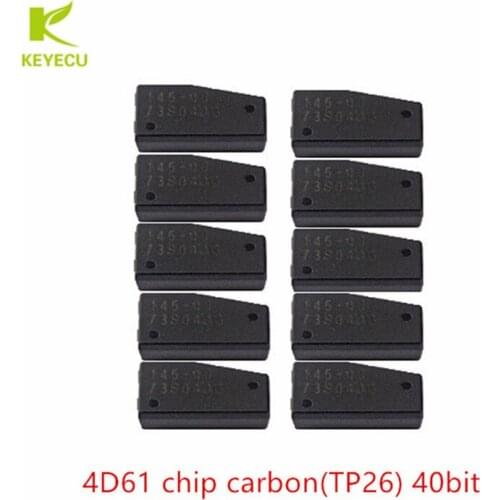 KEYECU 10PCS/Lot 4D61 Transponder Chip Carbon (TP26) 40bit for Mitsubishi L200 2002-2007,Lancer 2003-2006,Montero Pajero Shogun