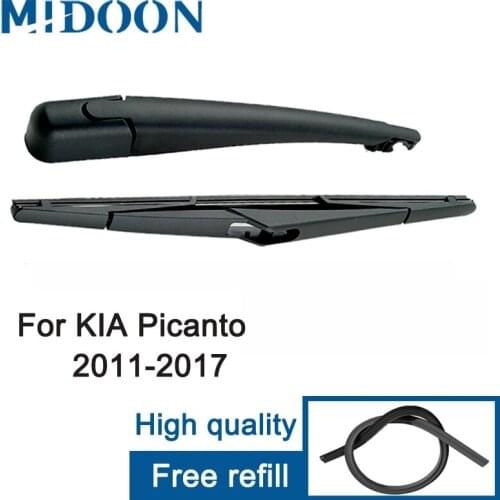 MIDOON Wiper 12" Rear Wiper Blade & Arm Set Kit For KIA Picanto hatchback MK2 2011- 2014 2015 2016 2017 Windshield Windscreen