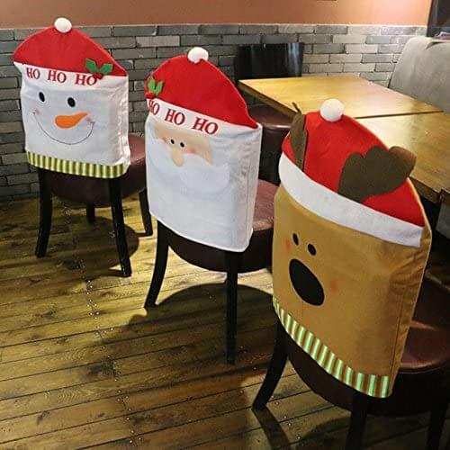 Santa Chair Backside Christmas Party Gift Dinner Table Decor