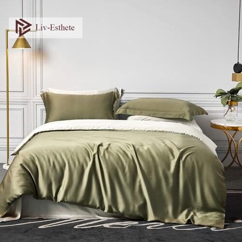 Liv-Esthete 7 Star 100% Silk Beauty Bedding Set 25 Momme Queen King Duvet Cover Bed Sheet Fitted Sheet Pillowcace For Sleep