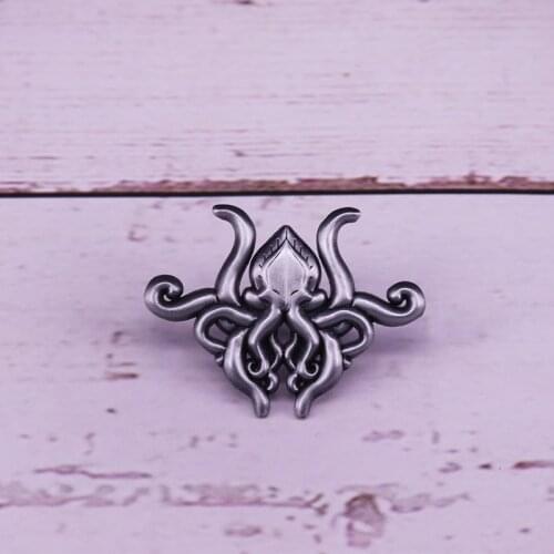 Steam Punk Jewelry Octopus Brooch Pin Mythical Kraken or Great Cthulhu enamel pin