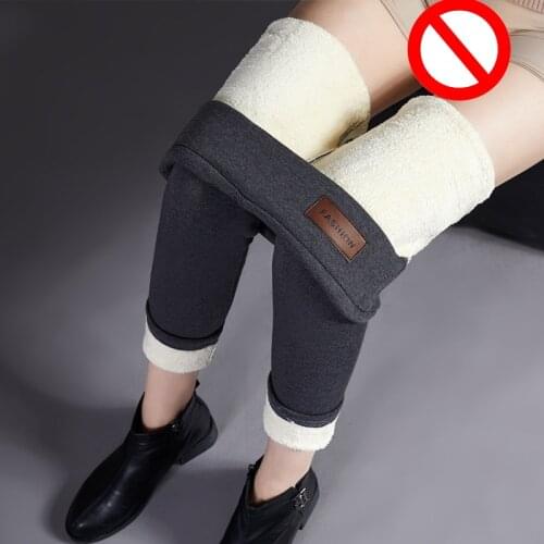 XUANSHOW 2020 Fashion Winter Leggings Women Lamb Wool Pants Female Thicken High Waist Keep Warm Bottom Clothes Ropa Mujer