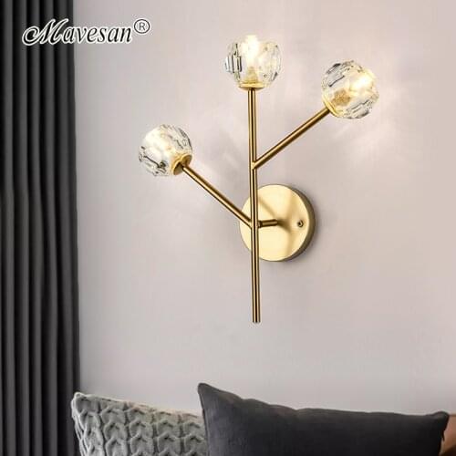 Gold Flowers G9 Wall Lamps For Bedside Dining Room Aisle Foyer Living Room Villa Gallery Coffee Bar Hallway Indoor Home Sconce
