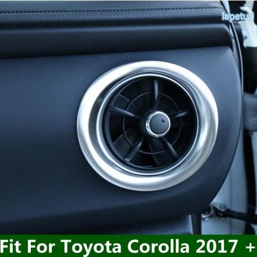 Lapetus Dashboard Air Conditioning AC Vent Cover Trim 2PCS Fit For Toyota Corolla 2017 2018 Stainless Steel Interior Parts