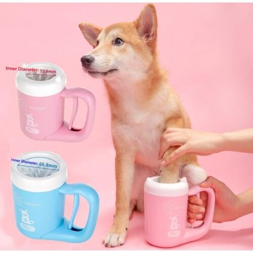 Outdoor Portable Pet Dog Paw Cleaner Cup 360 Degree Automatic Soft Silicone Bath Brush Cat Paw Washing Tool Dog Paw Wash Cleaner
