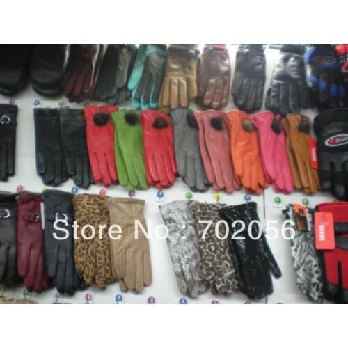Mixed Leather Gloves Mens Womens Gloves 50pairs/lot #2486