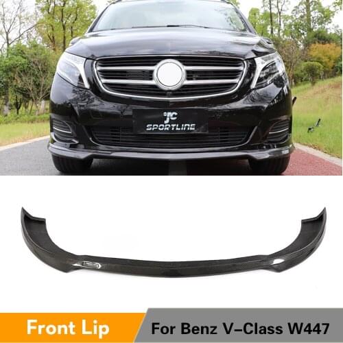 For Mercedes-Benz V-Class W447 2014 - 2018 MPV V250 Head Front Bumper Lip Spoiler Protector Carbon Fiber Accessories