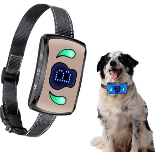 Rechargeable Bark Collar for Dogs Professional 4 Adjustable Sensitivity Control Harmless Shock Modes Humane Training Collar