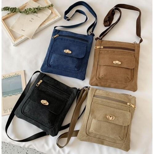 Handbags Literary Simple Ladies Messenger Bags For Women 2020 Handbags Japan and Korean Style Canvas Bag