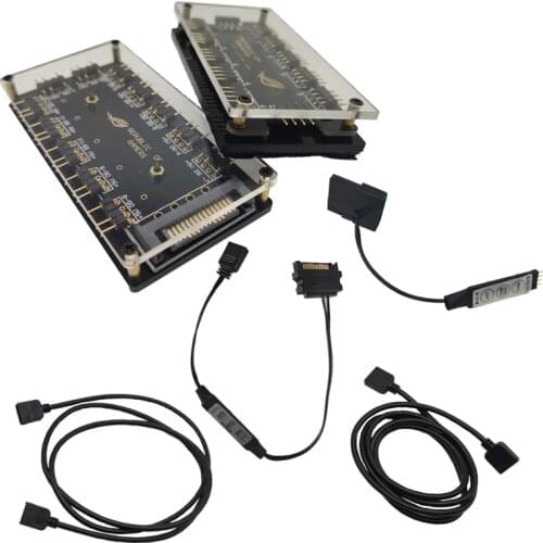 RGB Hub use for Power Supply Port SATA ASUS AURA SYNC Cable Motherboard Fan Interface 12V 4 PIN 5V 3 Pin Splitter HUB