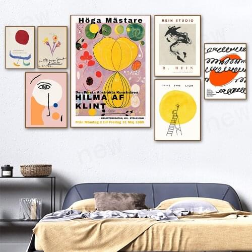 Modern Retro Hilma Mastare Exhibition Posters Prints Hein Abstract Face Wall Art Canvas Painting Bedroom Unique Decor Pictures