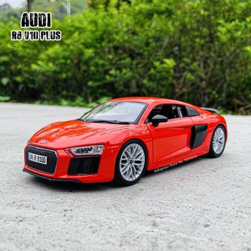 Maisto 1:24 Audi R8 V10 Plus sports car Die-cast alloy car model crafts decoration collection toy tools gift