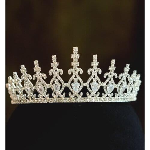 Bridal Crown Headdress Wedding Accessories Zircon Crown Headband Atmospheric Crown