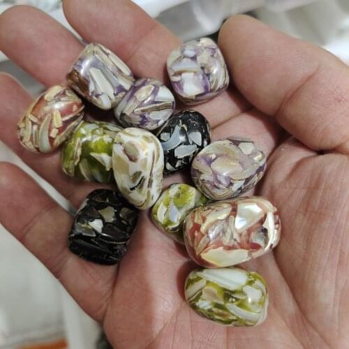 Loose Colorful printing flower Natural Shell Beads for jewelry making
